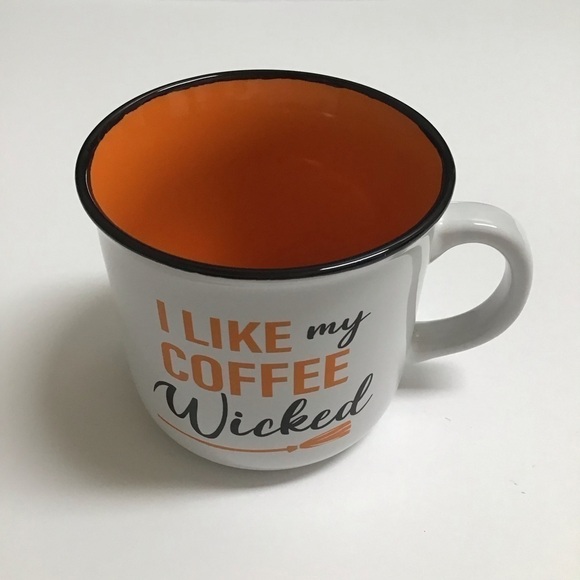 NEW Halloween Coffee Mug I Like My Coffee Wicked Witch Broom Orange Black Picks - Picture 15 of 15